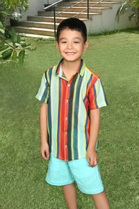 Multi Color Half Sleeve Stripes Cotton Shirt