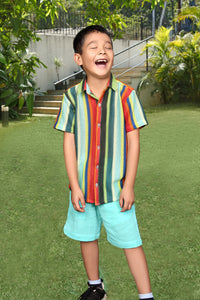 Multi Color Half Sleeve Stripes Cotton Shirt