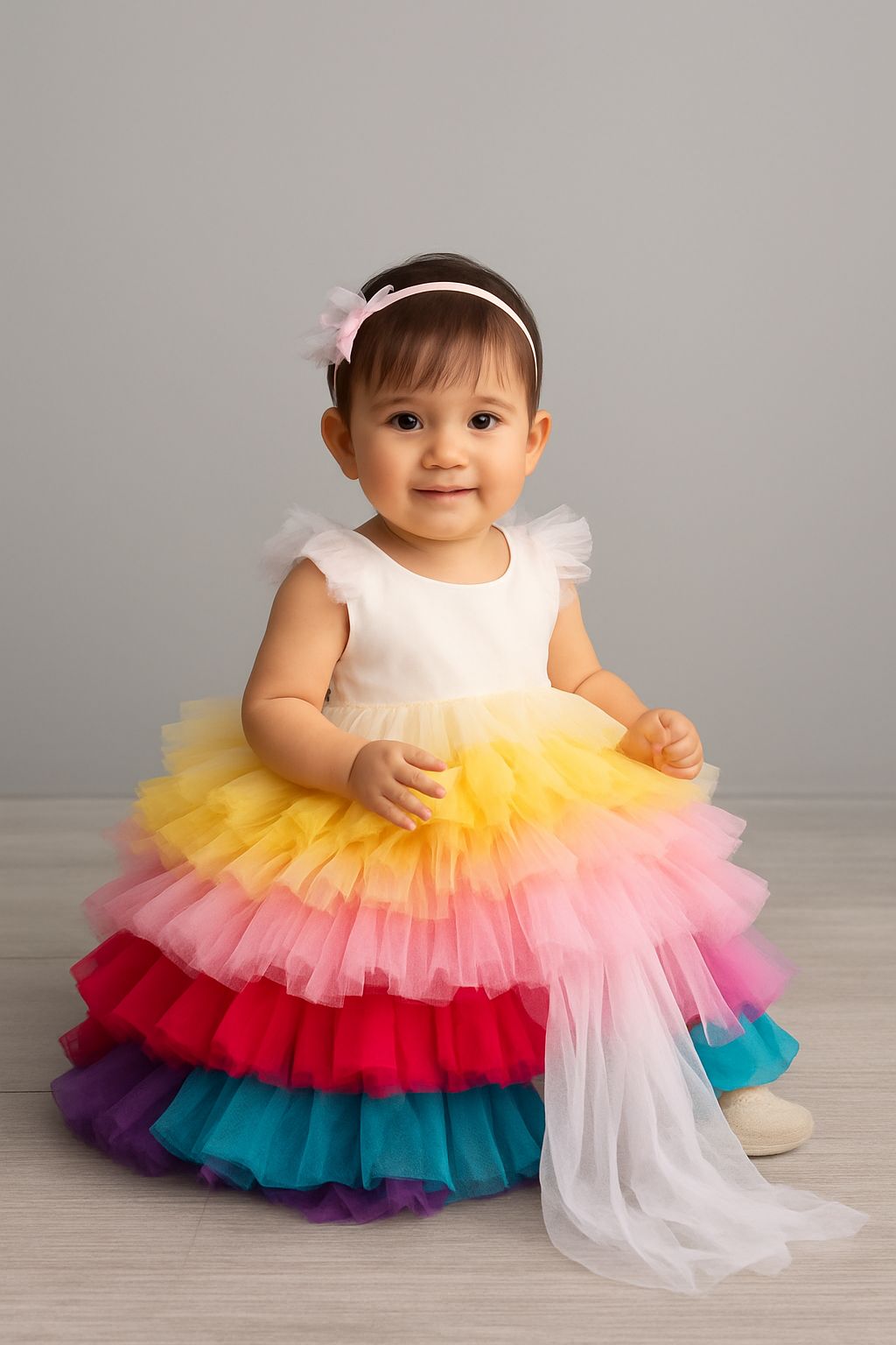 Baby Girls Elegant 6 Color Layered MET Gala Look Gown Dress Rs. 4,400.00