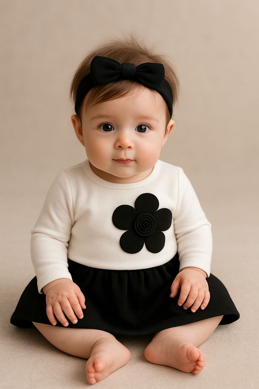 Baby Girls  Elegant Big Flower Top & Skirt Co-Ord Set