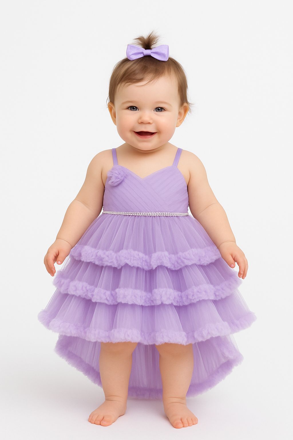 ZIP ZAP ZOOP Baby Girls Dress Lilac Exaggerated Party Dress Layered Dress