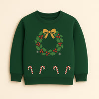 Green Sweatshirt With Wreath And Candies