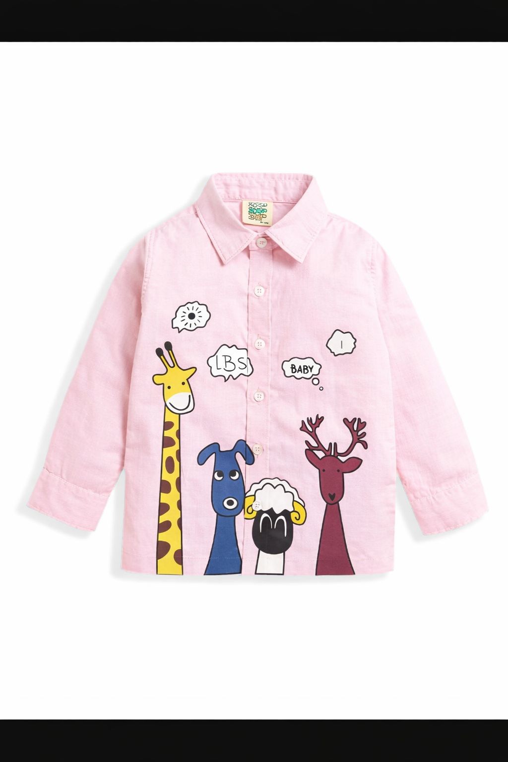 Boys 4 Animal Print Pink Cotton Shirt