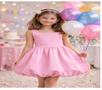 Pink Balloon Dress for Girls | Soft Summer Party Dress | ZIP ZAP ZOOP