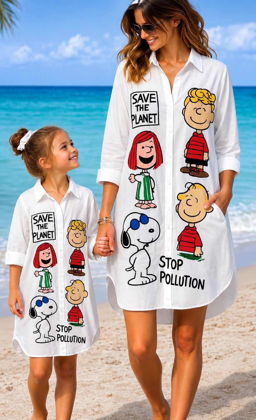 The "Mama & Mini" White Printed Shirts