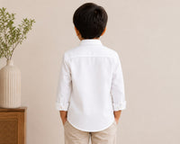 Bestseller Boys White Printed Ganpati Full Sleeve Cotton Shirt