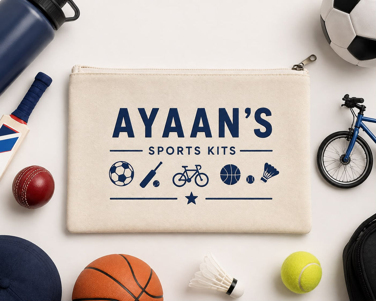 Custom Name Premium Canvas Zipper Pouch | Multi-Purpose Organizer for Stationery, Chargers & Accessories (Copy)