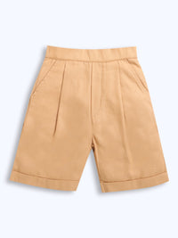 Light Brown Boys Embroidered Shirt & Shorts Co-ord Set (Copy)