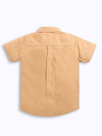 Light Brown Boys Embroidered Shirt & Shorts Co-ord Set (Copy)