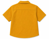 Bestseller Boys Mustard Yellow Embroidered Ganpati Cotton Shirt