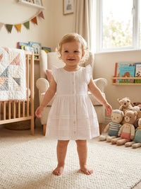 White Sleeveless Baby Girl Dress