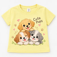ZipZapZoop Cute Pups Girls T-Shirt – Yellow