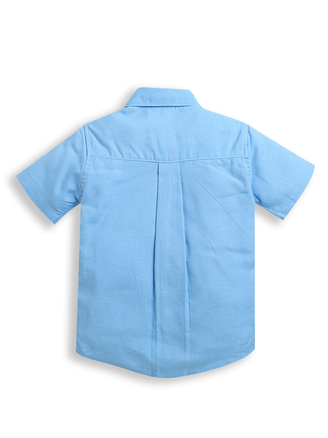 Sky Blue Half Sleeve Collar Neck Shirt with Pocket – ZipZapZoop