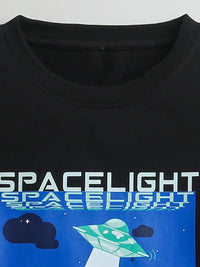 Black Space Light Print T-shirt