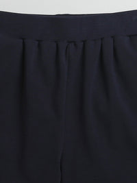 Navy Blue Skating boat print Shorts