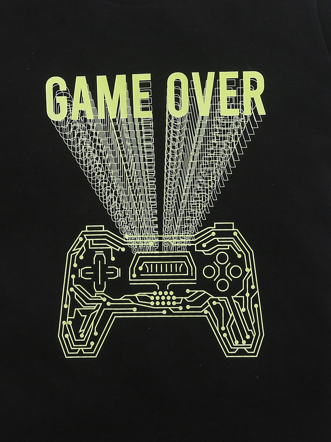 Black Game Over Print Half Sleeve T-shirt – ZipZapZoop