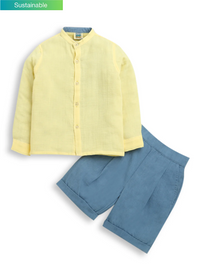 Boys Yellow Shirt & Denim Co-ord Set