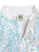 Zipper Jacket with Rainbow Color Skirt Full Sleeve Knit Jersey