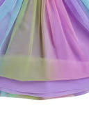 Zipper Jacket with Rainbow Color Skirt Full Sleeve Knit Jersey